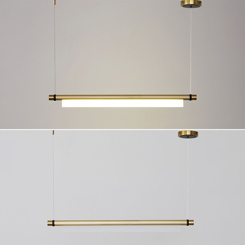Modern Rectangle Island Lighting Fixtures 1-Light Restaurant LED Suspension Lamp