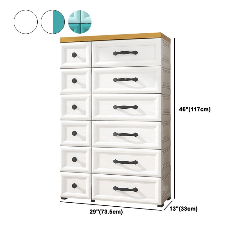 Modern Style Non-Hanging Armoire Plastic Wardrobe Closet with Drawers