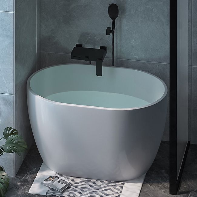 Modern Oval Soaking Bath Tub Freestanding Acrylic-Fiberglass Bath Tub