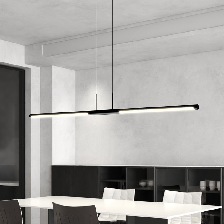 Moderner Stil linearer Anhänger Lichter Metall 2 leichte hängende Leuchten