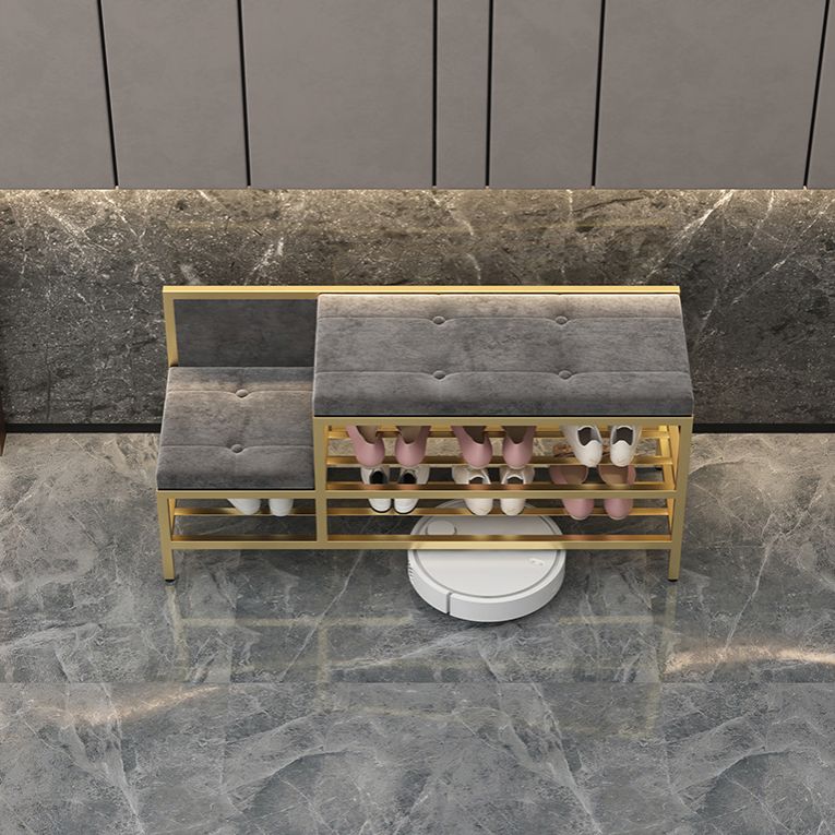 13.8 Inch Wide Entryway Bench Modern Cushioned Metal Seating Bench