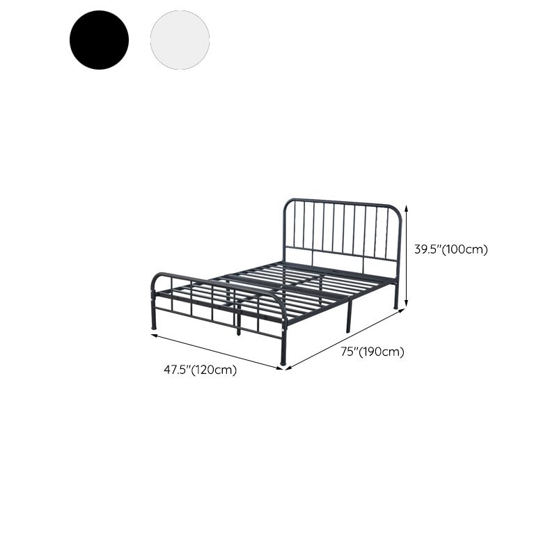 Black and White Open-Frame Bed Industrial Spindle Slat Bed With Custom Gold Legs