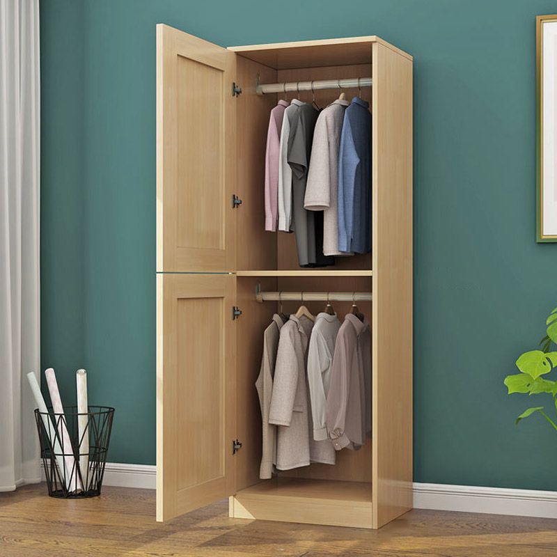 Contemporary Style Wardrobe Armoire Wooden Wardrobe Closet with Door and Drawer