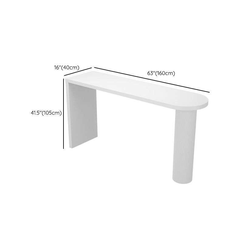 Contemporary White Double Pedestal Bar Table Wood and Iron Bar Dining Table