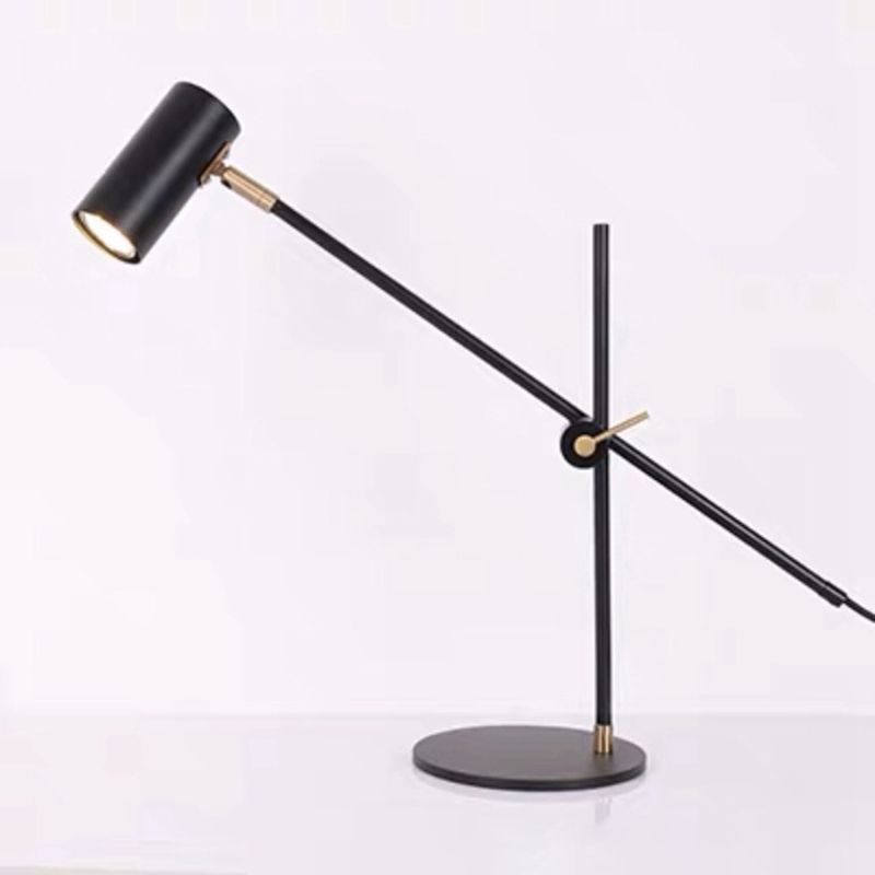 Cylinder Table Lamp Mid Century Modern Metal 1 Light Night Table Lamps