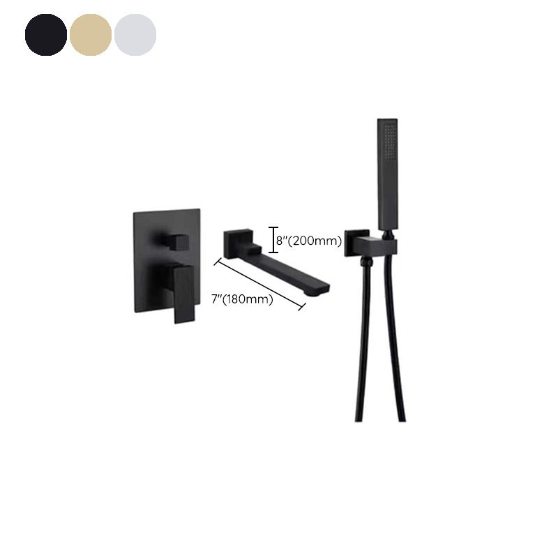 Modern Brass Faucet Swivel 1-Handle and 4-Hole Wall Mounted Tub Spout Trim