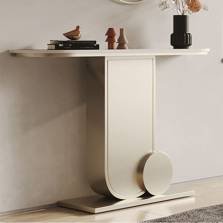 Modern Stone Console Table Stain Resistant Console Sofa Table for Hall
