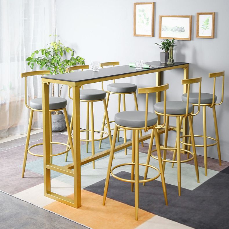 Rectangle Pub Table Glam Style Bar Height Bar Table for Indoor