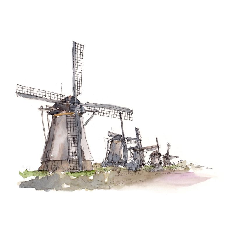 Stain Resistant Architecture Mural Decal Non-Woven Modern Wall Decor for Study Room