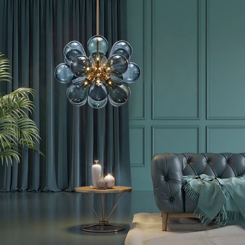 Moderner Stil Ballon Kronleuchter Glas Wohnzimmer hängen Licht in Gold