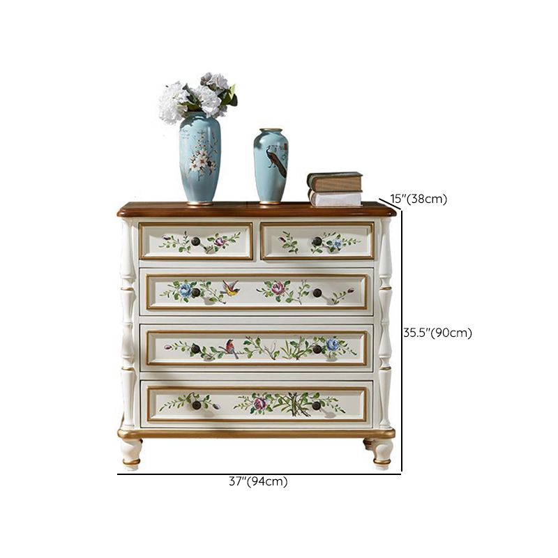 American Traditional Double Dresser Wood Storage Chest with Drawers for Bedroom