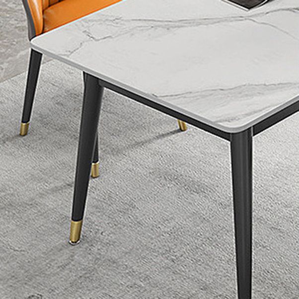 Modern Style Sintered Stone Top Dinette Set 1/2/5/7 Pieces Rectangular Dining Set