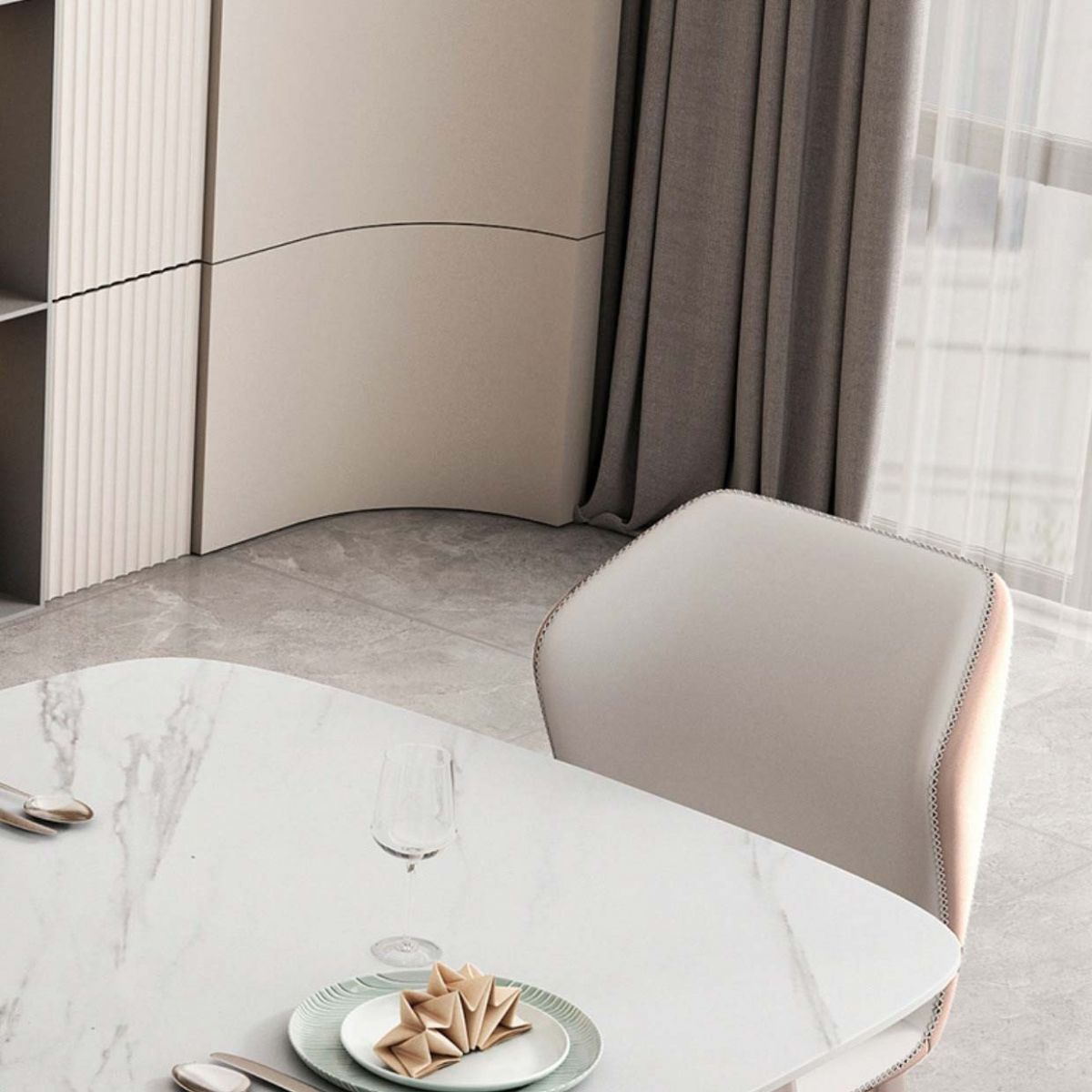 Glam Style Dining Sintered Stone Table Dining Rectangle Table for Home Use