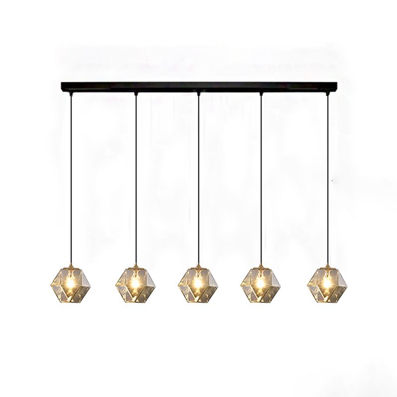 Verre géométrique suspendue Lumière Créative 1 Livrage léger Pendant le suspension moderne