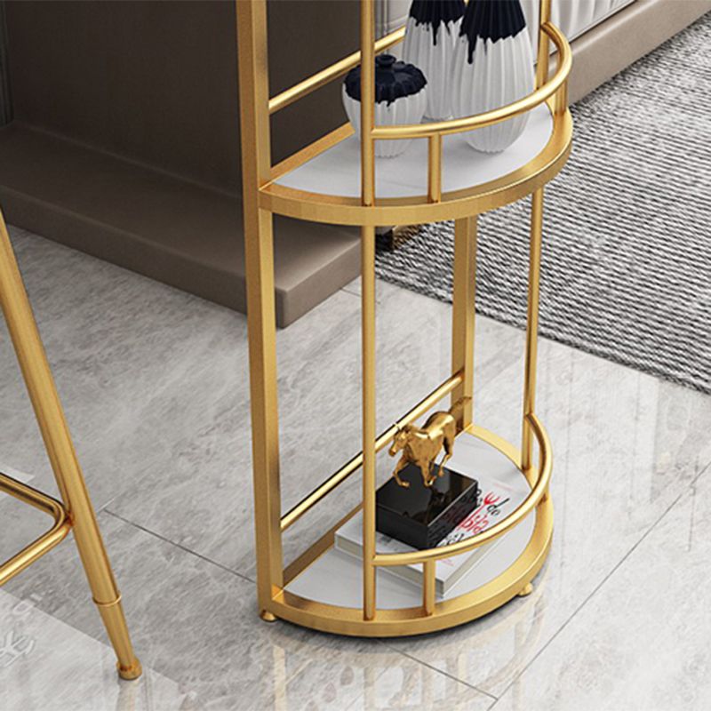 Wine Rack Modern Bistro Bar Desk Marble Sled Bar Height Indoor Cocktail Table