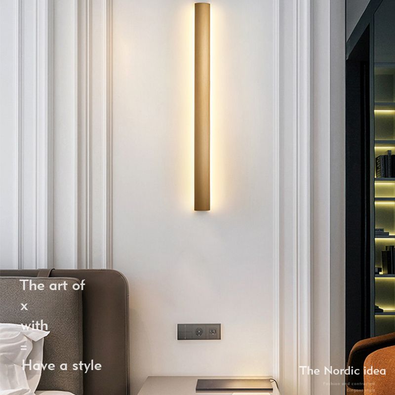 Metal Linear Shade Wall Sconce Modern Style 1-Light Wall Mount Lighting
