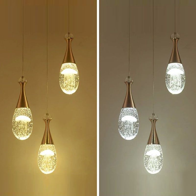 Minimalist Style Teardrop Cluster Anhänger Licht, Metall Multi -Anhänger Deckenleuchte