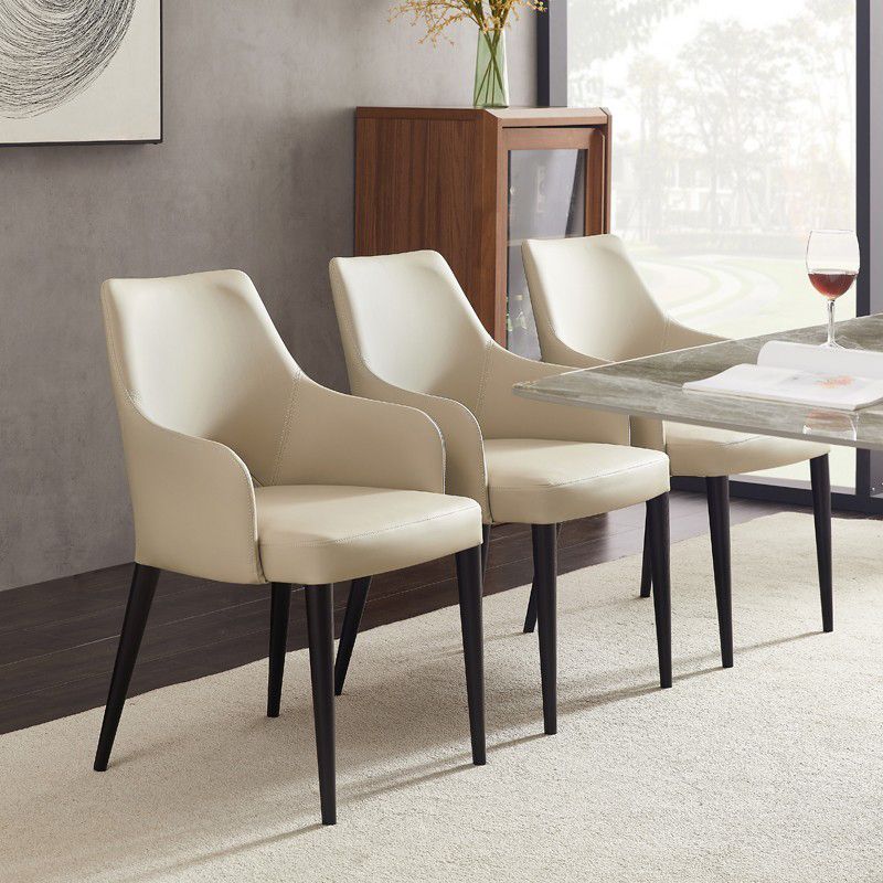 Modern Style Open Back Upholstered Leather Home Dining Side Chair