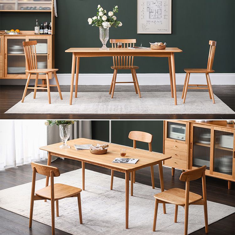 Vaste houten rechthoek eettafel in de natuur eigentijdse keuken houten tafel met 4 poten