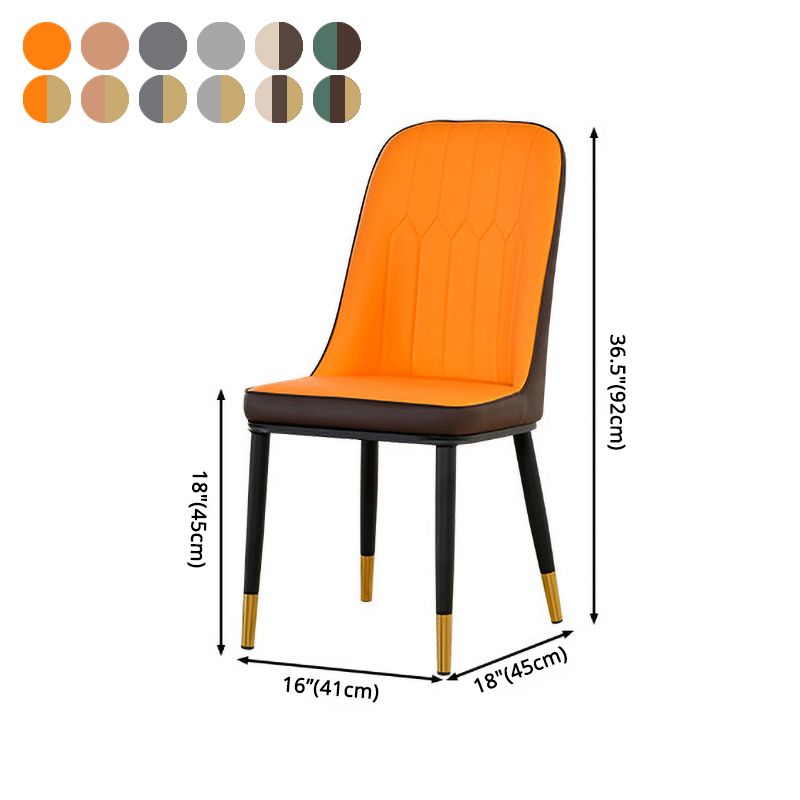 Ensemble de chaises scandinaves en métal, chaise d'appoint de cuisine à dossier solide (Ensemble de 4)