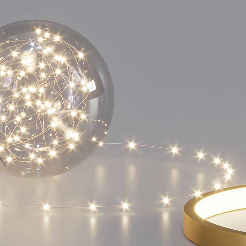 Lámpara de techo moderna de montaje con lavado de LED redondo en oro para sala de estar