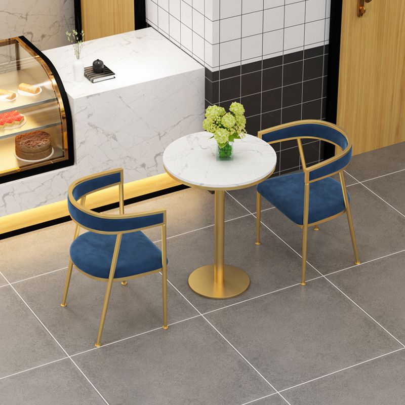 Glam Velvet Dining Side Chair Kitchen Indoor Upholstered Arm Chair