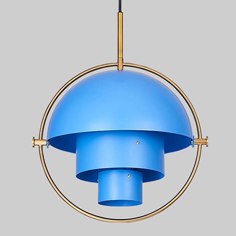 Lampada a sospensione a strati artistici moderni Lampada a sospensione in ferro elettroplate per sala da pranzo