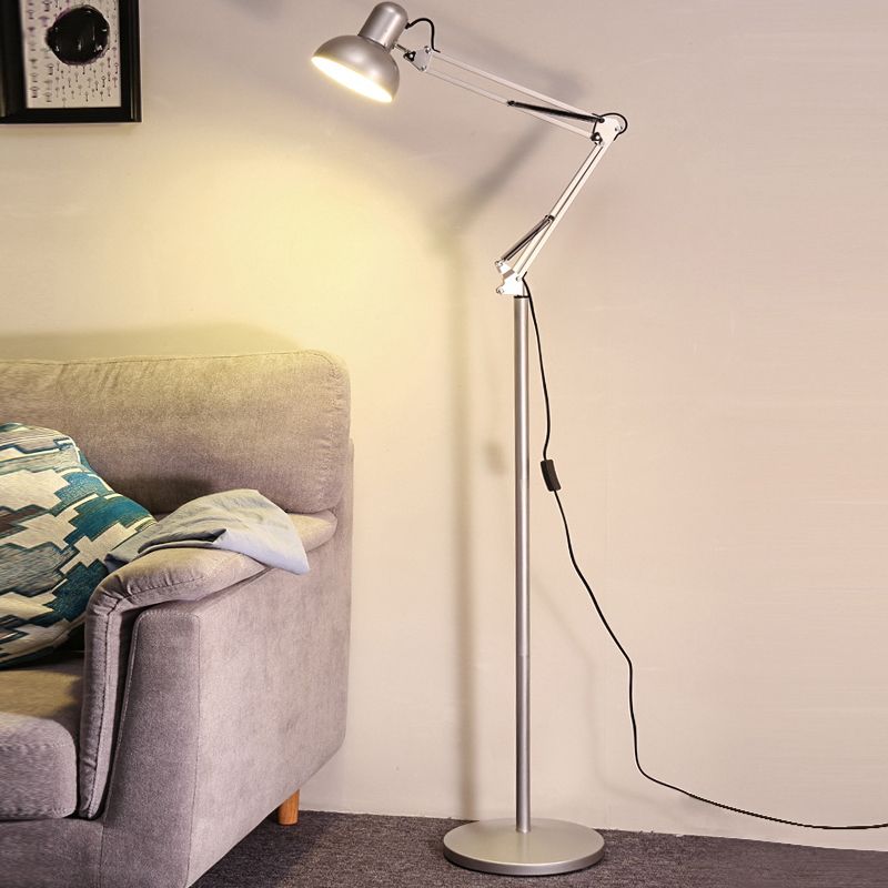 1 Light Bowl-Shaped Floor Lamp Contemporary Metal Standard Lamps for Living Room