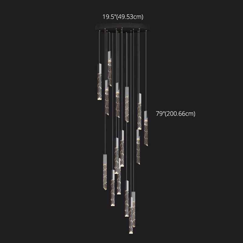 Lineare hängende Leuchten moderner einfacher, facettierter Kristalldecke Anhänger für das Restaurant