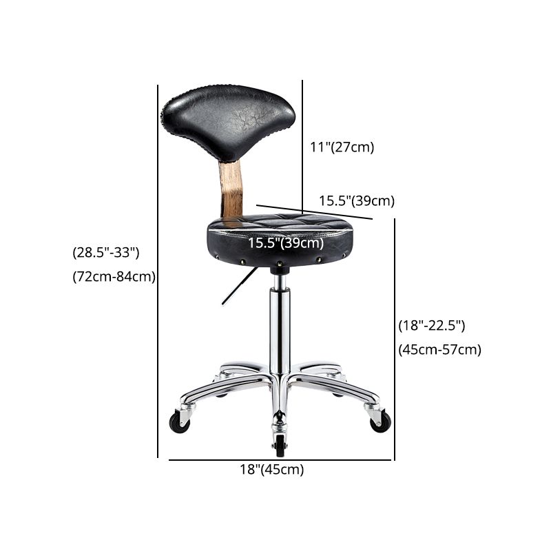 Modern Armless Liftable Counter Stool Iron Bedroom Bar Stool with Cushion and Pedal