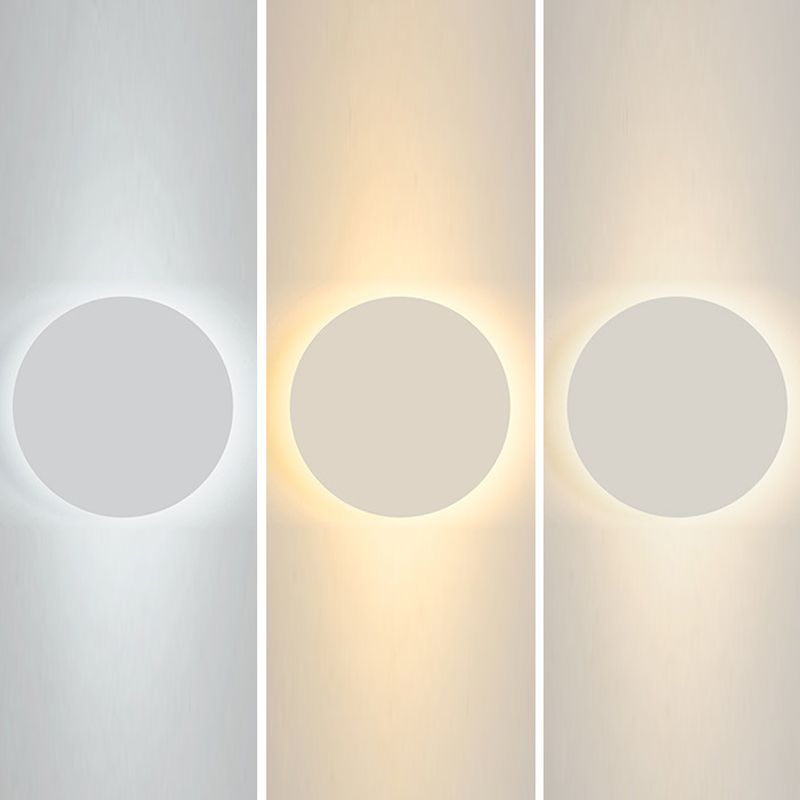 Modern Style Circle Shape Wall Sconce Metal 1 Light Sconce Lighting for Living Room