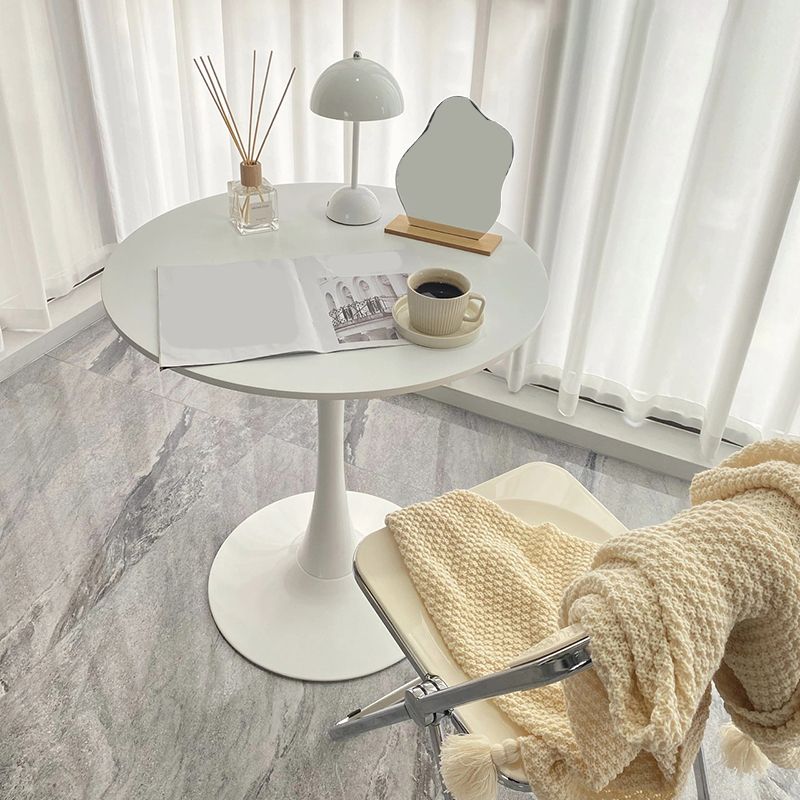 Modern Wooden Coffee Table Round Top Shape Pedestal Cocktail Table