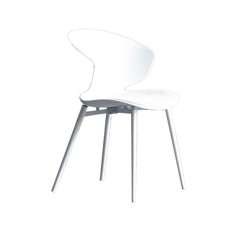 Sillas de comedor de estilo moderno, sillón lateral sin brazos con respaldo lateral de metal para cocina