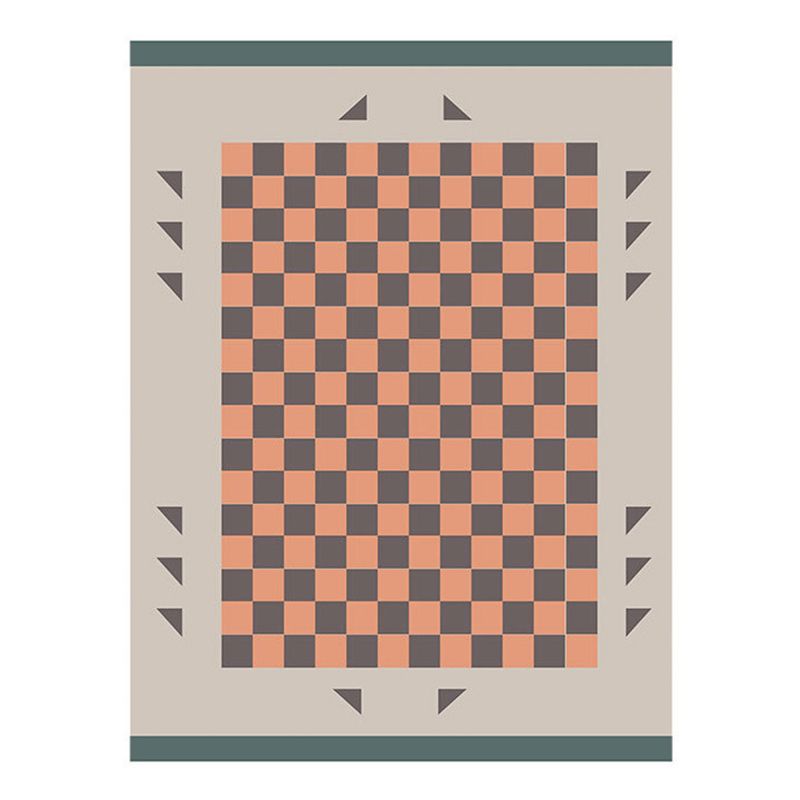 Classical Indoor Carpet Funky Plaid Print Rug Stain Resistant Carpet for Home Decor