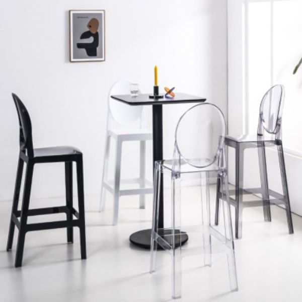 Contemporary Acrylic Barstool Acrylic Counter Stool in Matte Finish for Indoor