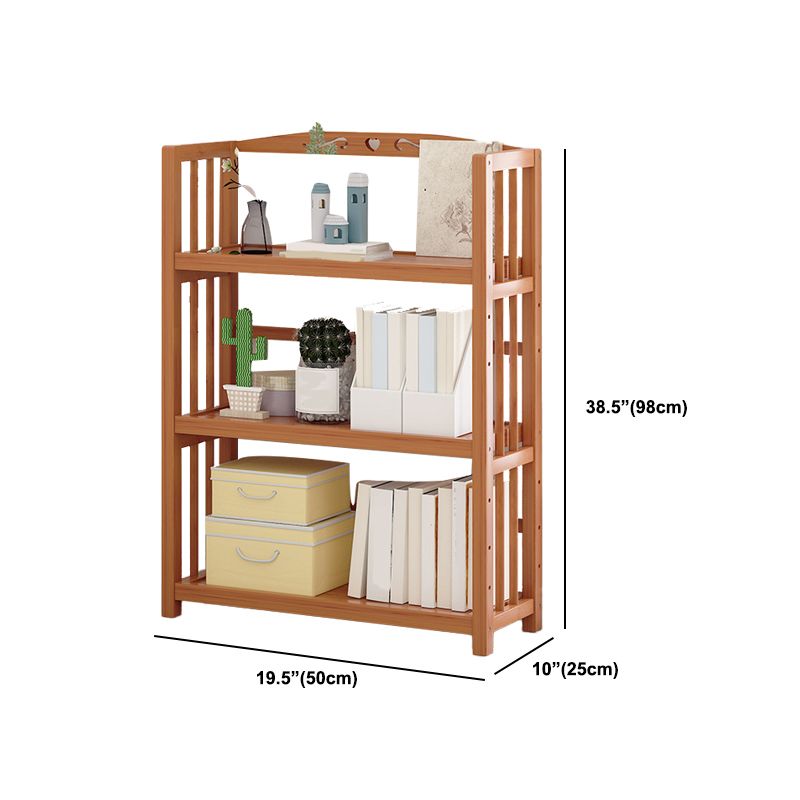 Standard Bamboo Bookshelf Contemporary Brown Open Shelf Bookcase
