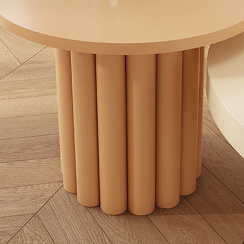 Contemporary Coffee Table Wooden Pedestal Round Coffee Cocktail Table