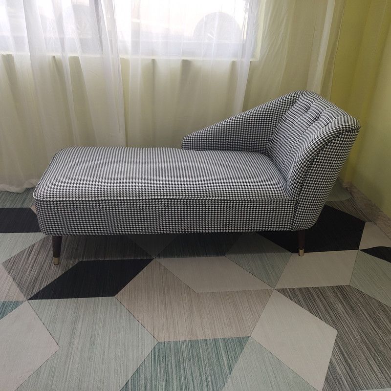 Contemporary One Armed Chaise Recessed Arms Accent Chair for Living Room
