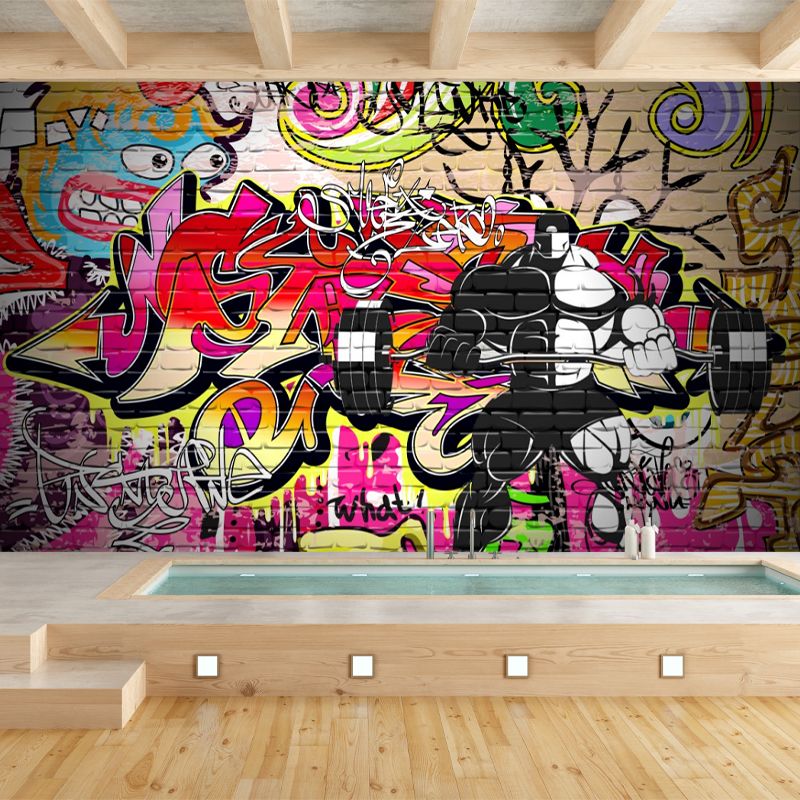 Moderne Graffiti-Wandverkleidung, mehrfarbige Street-Art-Wanddekoration für Schlafzimmer