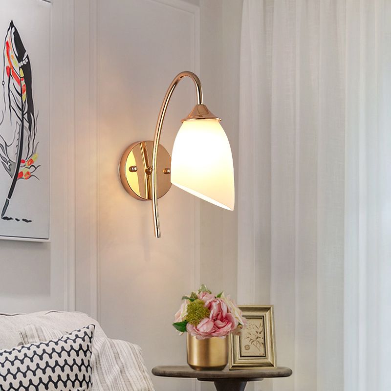 Glasgeometrische Wandbeleuchtung mit modernen Stil 1 Lichtwandmontiertes Leuchten in Gold