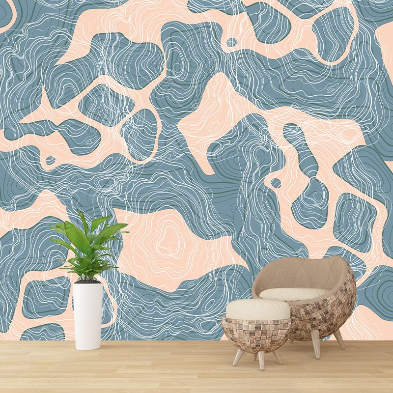 Abstract Style Resistant Mural Wallpaper Illustration Sleeping Room Wall Mural