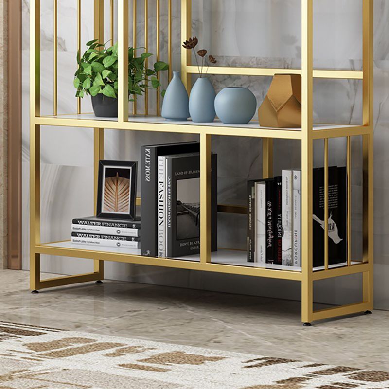 Standard Metal Shelf Bookcase Glam Open Book Shelf with Shelves