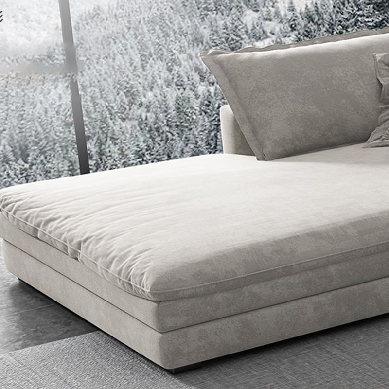 Glam Cushioned Chaise Lounge Recessed Arms Chaise with Three Pillows for Bedroom