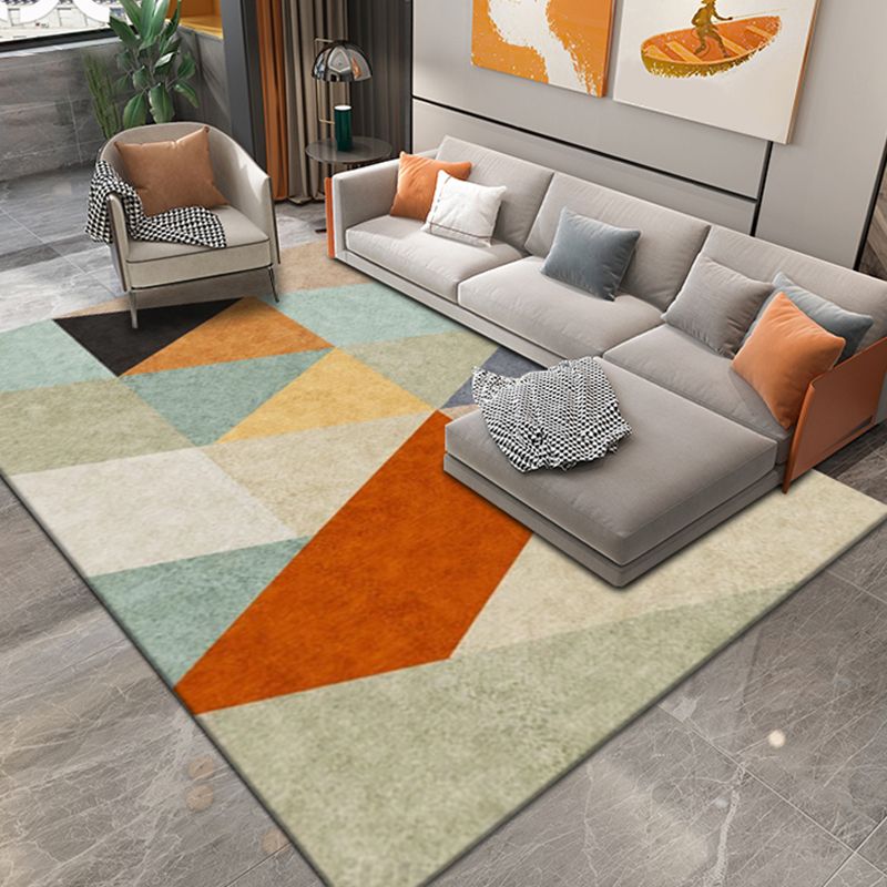 Fashion Modern Area Rug Multicolored Triangle Rug Washable Stain-Proof Carpet for Home Decoration