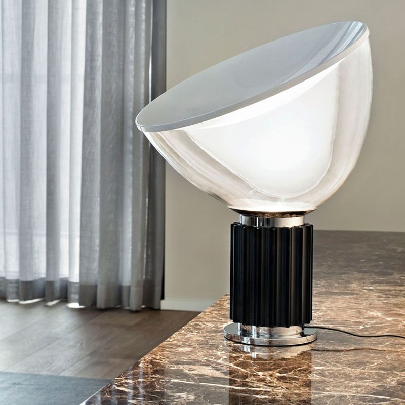 Round Glass Table Lamp Modern Style 1 Light Table Lamp Fixtures