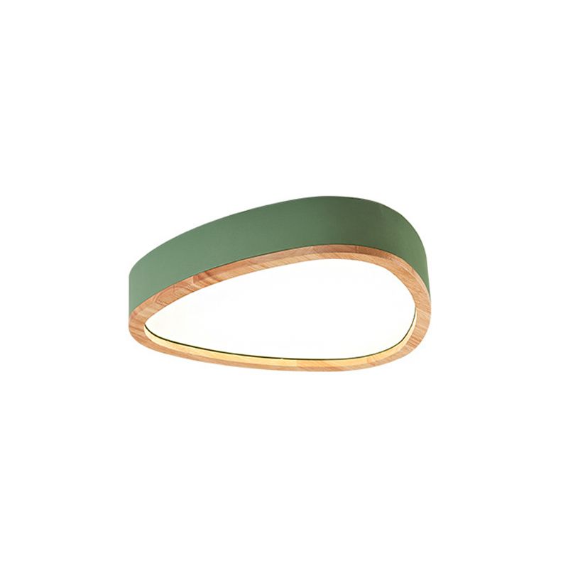 Preciosa lámpara de techo empotrada en forma de lágrima, accesorio de techo LED de madera y acrílico para dormitorio de niños