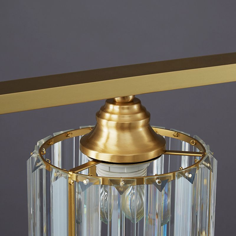 Modern Style Linear Shape Island Lights Crystal 3/5/6 Lights Pendant Light in Gold