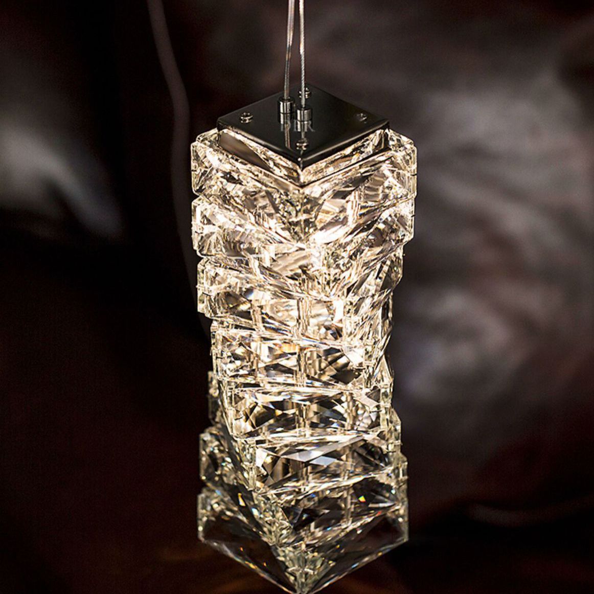 1 lumière suspension géométrique Pendant style moderne Crystal Plafond plafond