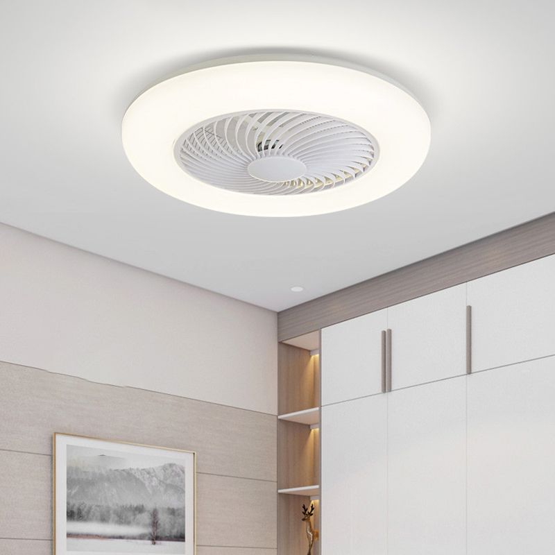 Fernbedienung Runde Halbblätter Deckenleuchte Einfachheit Acryl Schlafzimmer LED Hanging Lüfterlicht, 21,5 "W.
