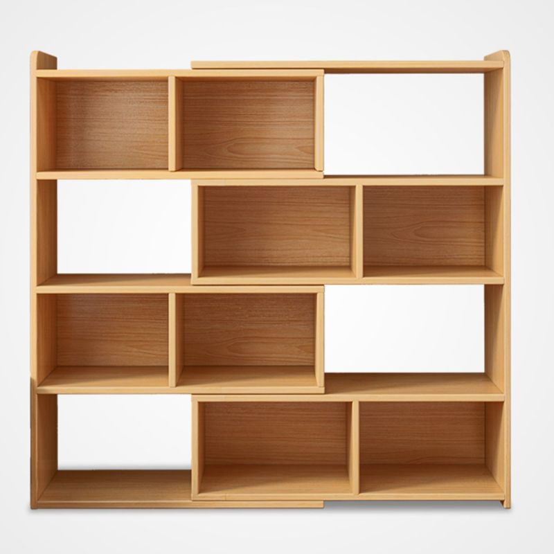 Engineered Wood Standard Bookshelf Contemporary Closed Back with Shelves